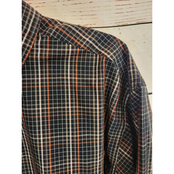 Haggar Multicolor Plaid Stretch Long Sleeve Button Down Shirt Men's Size XXL - Picture 7 of 10